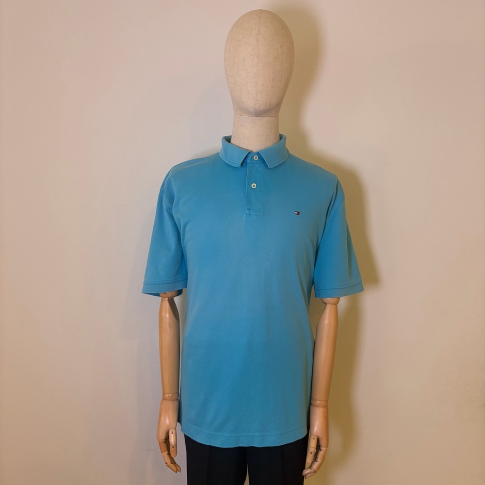 Tommy Hilfiger Turquoise Polo Shirt - Men's XXL 100% Cotton